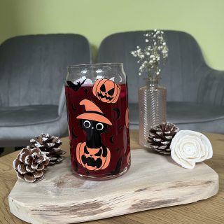 Sklenička Halloween Cat